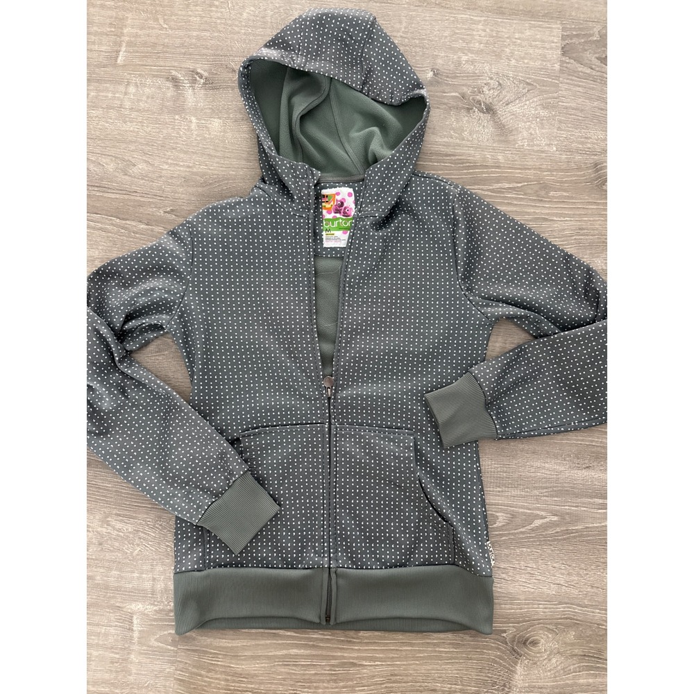 Burton Gray White Polka Dot Full‎ Zip Hoodie Jacket Women Dryride Colombo Medium